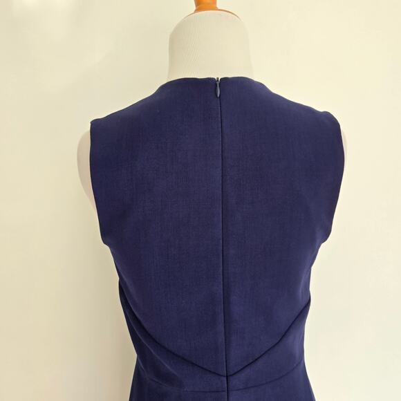 MM LaFleur Annie Navy Sheath Dress V Neck Sleeveless Classic Washable Women 4 - Picture 7 of 12